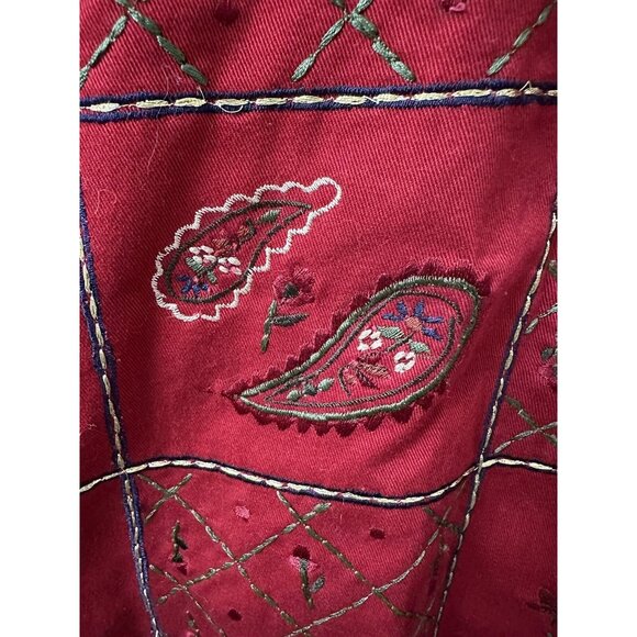 Vtg 90 Bobbie Brooks Woman PL Vest Floral Embroidered Patchwork Fairy Whimsigoth - Picture 5 of 16